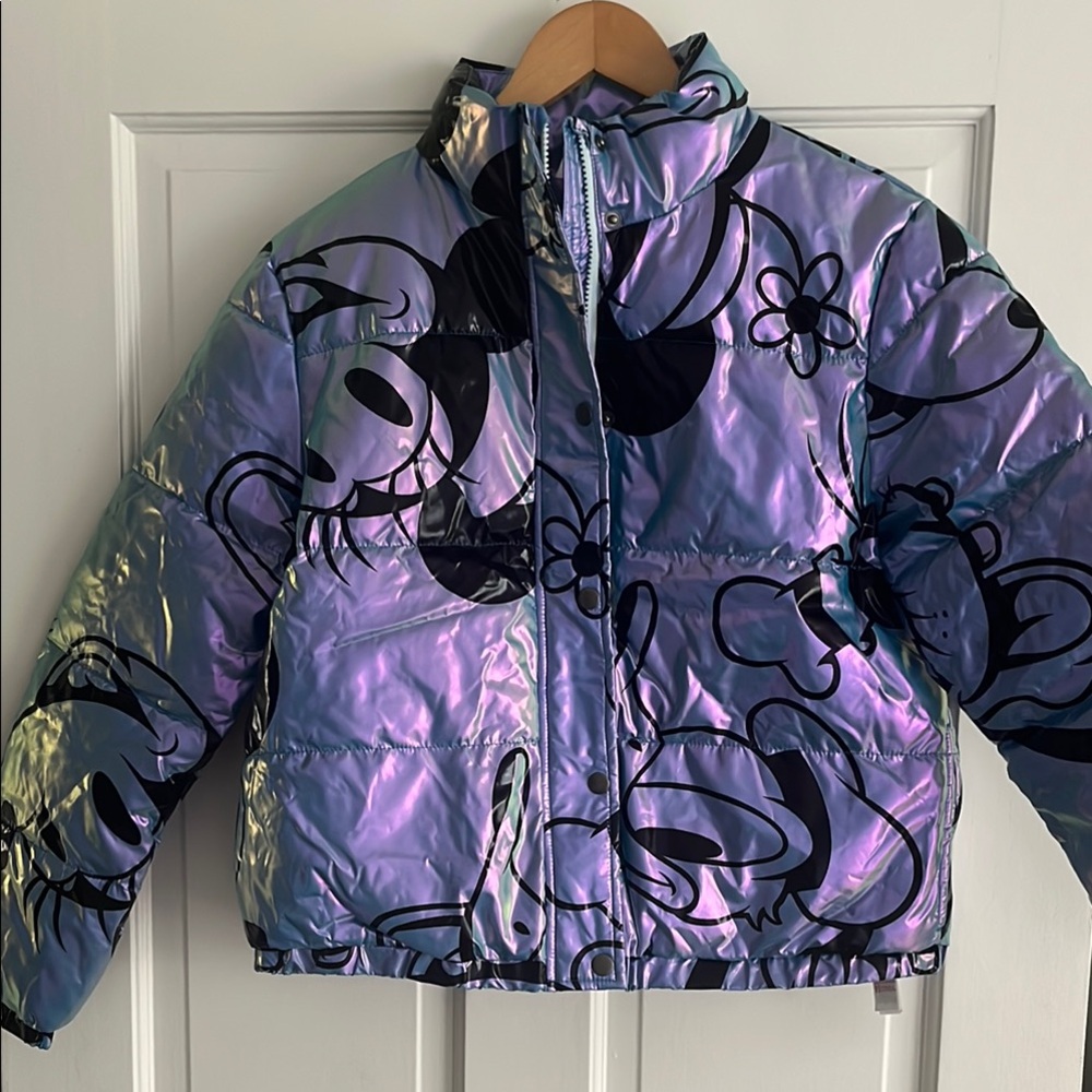 Disney Purple Puffer Jacket Iridescent Finish